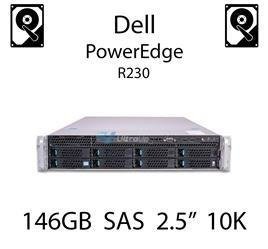 146GB 2.5" dedykowany dysk serwerowy SAS do serwera Dell PowerEdge R230, HDD Enterprise 10k, 300MB/s - CM318 (REF)