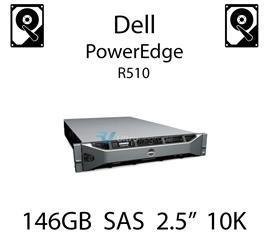 146GB 2.5" dedykowany dysk serwerowy SAS do serwera Dell PowerEdge R510, HDD Enterprise 10k, 300MB/s - CM318 (REF)