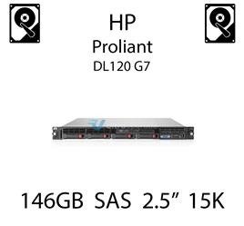 146GB 2.5" dedykowany dysk serwerowy SAS do serwera HP ProLiant DL120 G7, HDD Enterprise 15k - 504062-B21