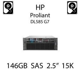 146GB 2.5" dedykowany dysk serwerowy SAS do serwera HP ProLiant DL585 G7, HDD Enterprise 15k - 504334-001 (REF)
