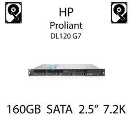 160GB 2.5" dedykowany dysk serwerowy SATA do serwera HP ProLiant DL120 G7, HDD Enterprise 7.2k, 3GB/s - 530888-B21