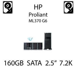 160GB 2.5" dedykowany dysk serwerowy SATA do serwera HP ProLiant ML370 G6, HDD Enterprise 7.2k, 3GB/s - 530932-001