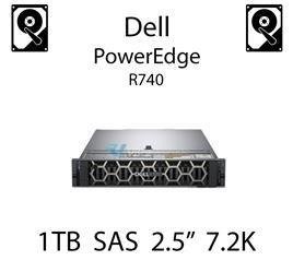 1TB 2.5" dedykowany dysk serwerowy SAS do serwera Dell PowerEdge R740, HDD Enterprise 7.2k, 12Gbps - 400-ATJD (REF)