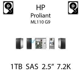 1TB 2.5" dedykowany dysk serwerowy SAS do serwera HP ProLiant ML110 G9, HDD Enterprise 7.2k, 6Gbps - 653954-001