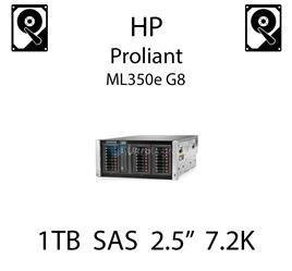 1TB 2.5" dedykowany dysk serwerowy SAS do serwera HP ProLiant ML350e G8, HDD Enterprise 7.2k, 12Gbps - 765872-001 (REF)