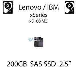 200GB 2.5" dedykowany dysk serwerowy SAS do serwera Lenovo / IBM System x3100 M5, SSD Enterprise , 600MB/s - 49Y6129 (REF)