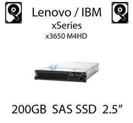 200GB 2.5" dedykowany dysk serwerowy SAS do serwera Lenovo / IBM System x3650 M4HD, SSD Enterprise , 600MB/s - 49Y6129 (REF)