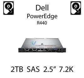 2TB 2.5" dedykowany dysk serwerowy SAS do serwera Dell PowerEdge R440, HDD Enterprise 7.2k, 12Gbps - 400-ATJU (REF)