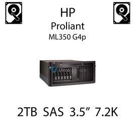 2TB 3.5" dedykowany dysk serwerowy SAS do serwera HP ProLiant ML350 G4p, HDD Enterprise 7.2k, 6GB/s - 508010-001