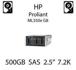 500GB 2.5" dedykowany dysk serwerowy SAS do serwera HP ProLiant ML350e G8, HDD Enterprise 7.2k, 6Gbps - 652745-B21 (REF)