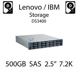 500GB 2.5" dedykowany dysk serwerowy SAS do serwera Lenovo / IBM Storage DS3400, HDD Enterprise 7.2k, 600MB/s - 90Y8953