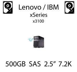 500GB 2.5" dedykowany dysk serwerowy SAS do serwera Lenovo / IBM System x3100, HDD Enterprise 7.2k, 600MB/s - 90Y8953