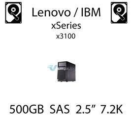 500GB 2.5" dedykowany dysk serwerowy SAS do serwera Lenovo / IBM System x3100, HDD Enterprise 7.2k, 750MB/s - 42D0707 (REF)