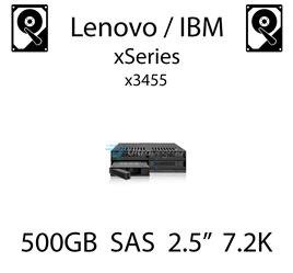 500GB 2.5" dedykowany dysk serwerowy SAS do serwera Lenovo / IBM System x3455, HDD Enterprise 7.2k, 600MB/s - 90Y8953