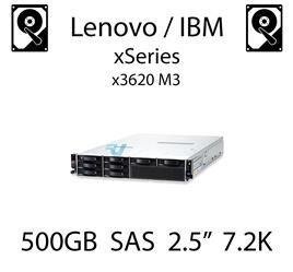 500GB 2.5" dedykowany dysk serwerowy SAS do serwera Lenovo / IBM System x3620 M3, HDD Enterprise 7.2k, 750MB/s - 42D0707 (REF)