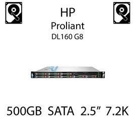 500GB 2.5" dedykowany dysk serwerowy SATA do serwera HP ProLiant DL160 G8, HDD Enterprise 7.2k, 6Gbps - 655708-B21   (REF)