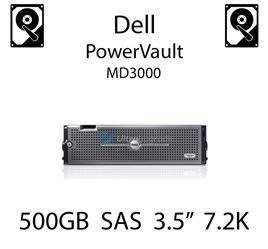 500GB 3.5" dedykowany dysk serwerowy SAS do serwera Dell PowerVault MD3000, HDD Enterprise 7.2k, 6Gbps - U717K (REF)