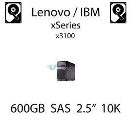 600GB 2.5" dedykowany dysk serwerowy SAS do serwera Lenovo / IBM System x3100, HDD Enterprise 10k - 49Y2003 (REF)