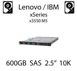 600GB 2.5" dedykowany dysk serwerowy SAS do serwera Lenovo / IBM System x3550 M5, HDD Enterprise 10k, 1.2GB/s - 00NA231 (REF)