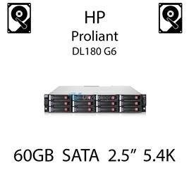 60GB 2.5" dedykowany dysk serwerowy SATA do serwera HP Proliant DL180 G6, HDD Enterprise 5.4k, 150MB/s - 382264-001 (REF)