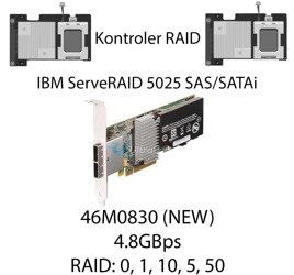 Kontroler RAID IBM ServeRAID 5025 SAS/SATAi 4.8GBps - 46M0830