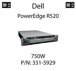 Oryginalny zasilacz Dell o mocy 750W dedykowany do serwera Dell PowerEdge R520 - PN: 331-5929