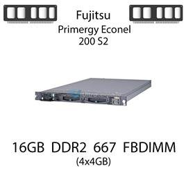 Pamięć RAM 16GB (4x4GB) DDR2 dedykowana do serwera Fujitsu Primergy Econel 200 S2, FBDIMM, 667MHz, 1.8V, 2Rx4