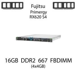 Pamięć RAM 16GB (4x4GB) DDR2 dedykowana do serwera Fujitsu Primergy RX620 S4, FBDIMM, 667MHz, 1.8V, 2Rx4