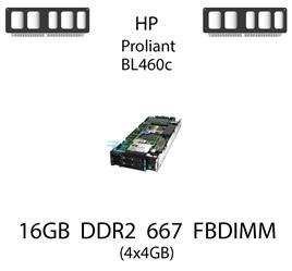 Pamięć RAM 16GB (4x4GB) DDR2 dedykowana do serwera HP ProLiant BL460c, FBDIMM, 667MHz, 1.8V, 2Rx4