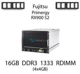 Pamięć RAM 16GB (4x4GB) DDR3 dedykowana do serwera Fujitsu Primergy RX900 S2, RDIMM, 1333MHz, 1.35V, 1Rx4