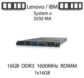 Pamięć RAM 16GB DDR3 dedykowana do serwera Lenovo / IBM System x3550 M4, RDIMM, 1600MHz, 1.35V