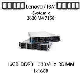 Pamięć RAM 16GB DDR3 dedykowana do serwera Lenovo / IBM System x3630 M4 7158, RDIMM, 1333MHz, 1.35V, 2Rx4 - 0A89417