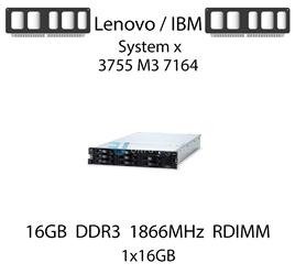 Pamięć RAM 16GB DDR3 dedykowana do serwera Lenovo / IBM System x3755 M3 7164, RDIMM, 1866MHz, 1.5V, 2Rx4