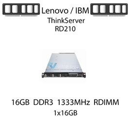 Pamięć RAM 16GB DDR3 dedykowana do serwera Lenovo / IBM ThinkServer RD210, RDIMM, 1333MHz, 1.5V