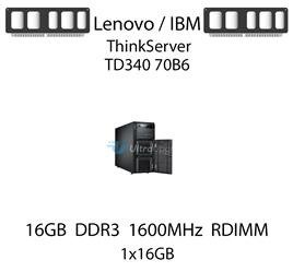 Pamięć RAM 16GB DDR3 dedykowana do serwera Lenovo / IBM ThinkServer TD340 70B6, RDIMM, 1600MHz, 1.35V, 2Rx4 - 00D4968