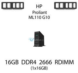 Pamięć RAM 16GB DDR4 dedykowana do serwera HP ProLiant ML110 G10, RDIMM, 2666MHz, 1.2V, 1Rx4