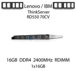 Pamięć RAM 16GB DDR4 dedykowana do serwera Lenovo / IBM ThinkServer RD550 70CV, RDIMM, 2400MHz, 1.2V, 2Rx4 - 46W0829