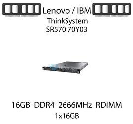 Pamięć RAM 16GB DDR4 dedykowana do serwera Lenovo / IBM ThinkSystem SR570 70Y03, RDIMM, 2666MHz, 1.2V, 1Rx4