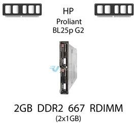 Pamięć RAM 2GB (2x1GB) DDR2 dedykowana do serwera HP ProLiant BL25p G2, RDIMM, 667MHz, 1.8V