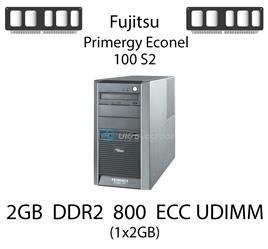 Pamięć RAM 2GB DDR2 dedykowana do serwera Fujitsu Primergy Econel 100 S2, ECC UDIMM, 800MHz, 1.8V, 2Rx8