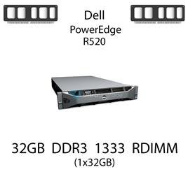 Pamięć RAM 32GB DDR3 dedykowana do serwera Dell PowerEdge R520, RDIMM, 1333MHz, 1.35V, 4Rx4 - SNP0R45JC/32G