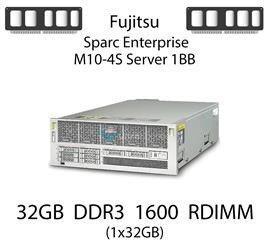 Pamięć RAM 32GB DDR3 dedykowana do serwera Fujitsu Sparc Enterprise M10-4S Server 1BB, RDIMM, 1600MHz, 1.35V