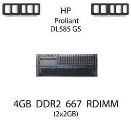 Pamięć RAM 4GB (2x2GB) DDR2 dedykowana do serwera HP ProLiant DL585 G5, RDIMM, 667MHz, 1.8V, 1Rx4