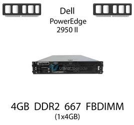 Pamięć RAM 4GB DDR2 dedykowana do serwera Dell PowerEdge 2950 II, FBDIMM, 667MHz, 1.8V, 2Rx4