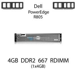 Pamięć RAM 4GB DDR2 dedykowana do serwera Dell PowerEdge R805, RDIMM, 667MHz, 1.8V