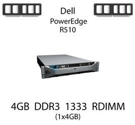 Pamięć RAM 4GB DDR3 dedykowana do serwera Dell PowerEdge R510, RDIMM, 1333MHz, 1.5V