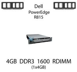 Pamięć RAM 4GB DDR3 dedykowana do serwera Dell PowerEdge R815, RDIMM, 1600MHz, 1.35V