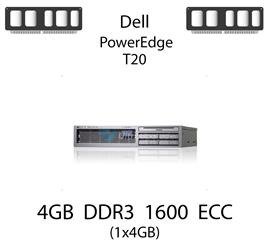 Pamięć RAM 4GB DDR3 dedykowana do serwera Dell PowerEdge T20, ECC UDIMM, 1600MHz, 1.35V, 2Rx8 - SNP6DWFJC/4G