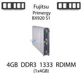 Pamięć RAM 4GB DDR3 dedykowana do serwera Fujitsu Primergy BX920 S1, RDIMM, 1333MHz, 1.5V, 1Rx4 - S26361-F3604-L510