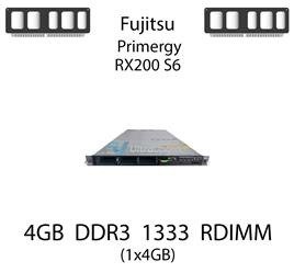 Pamięć RAM 4GB DDR3 dedykowana do serwera Fujitsu Primergy RX200 S6, RDIMM, 1333MHz, 1.5V, 2Rx4